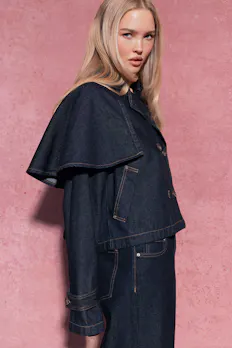 Cape Denim Trench
