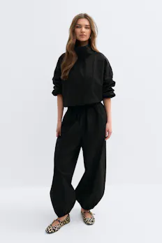 Mid Waist Balloon Trousers