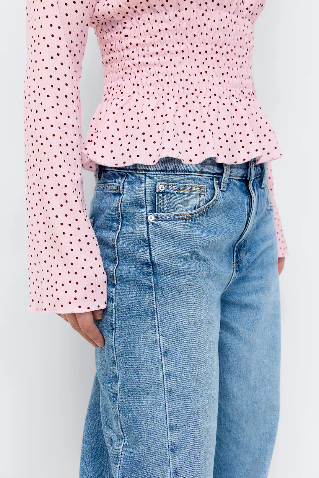 long-sleeve-smock-top-roze-dame-gina-tricot