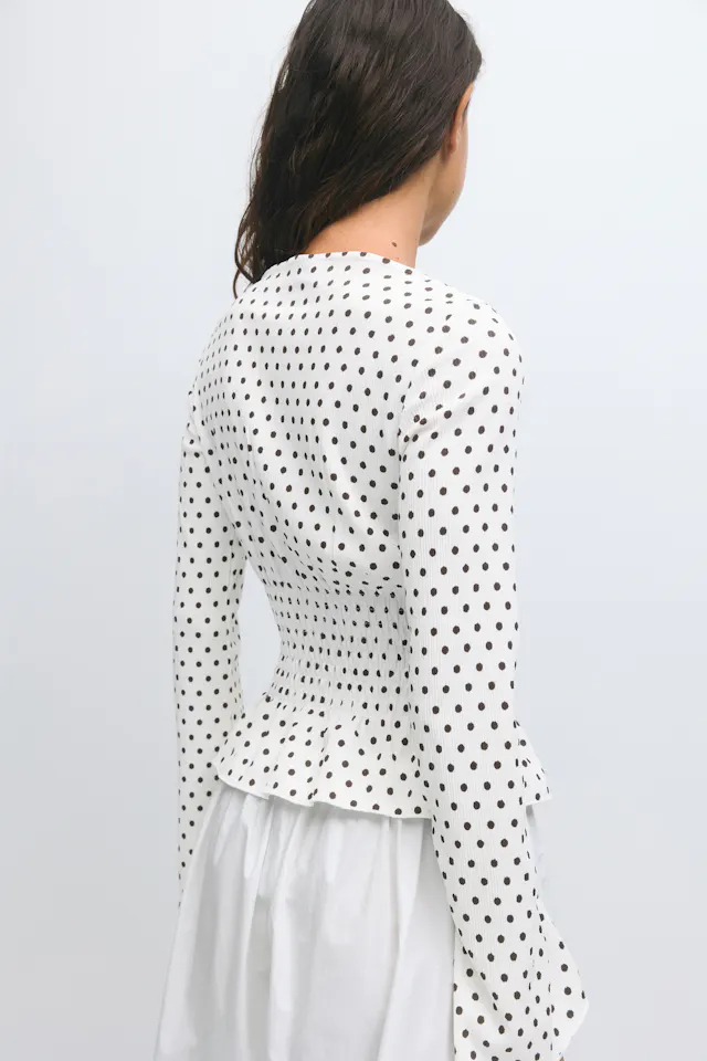 Long Sleeve Smock Top Hvit Dame Gina Tricot long-sleeve-smock-top-hvit-dame-gina-tricot