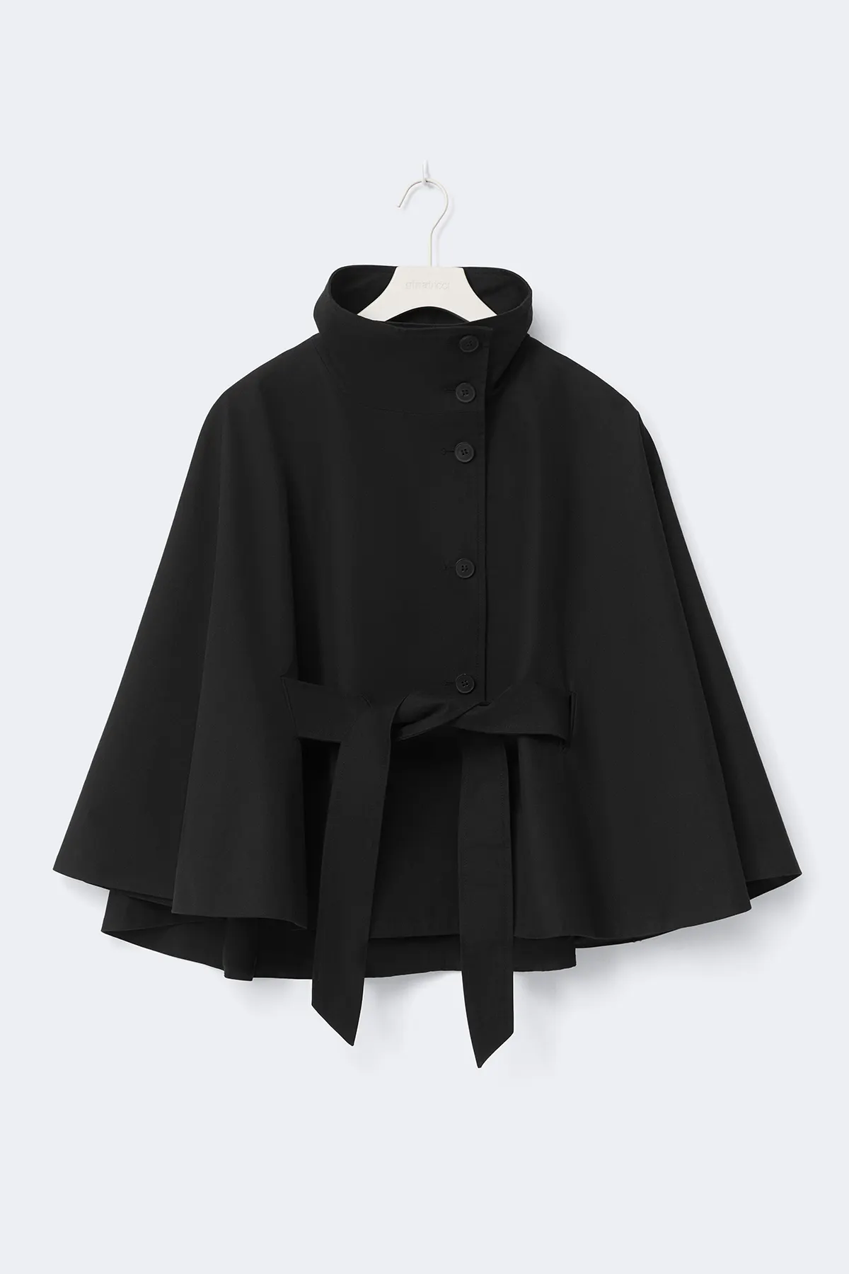 Short cape trench jacket - Black - Women - Gina Tricot