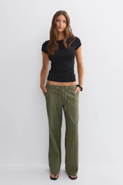 Linen blend trousers