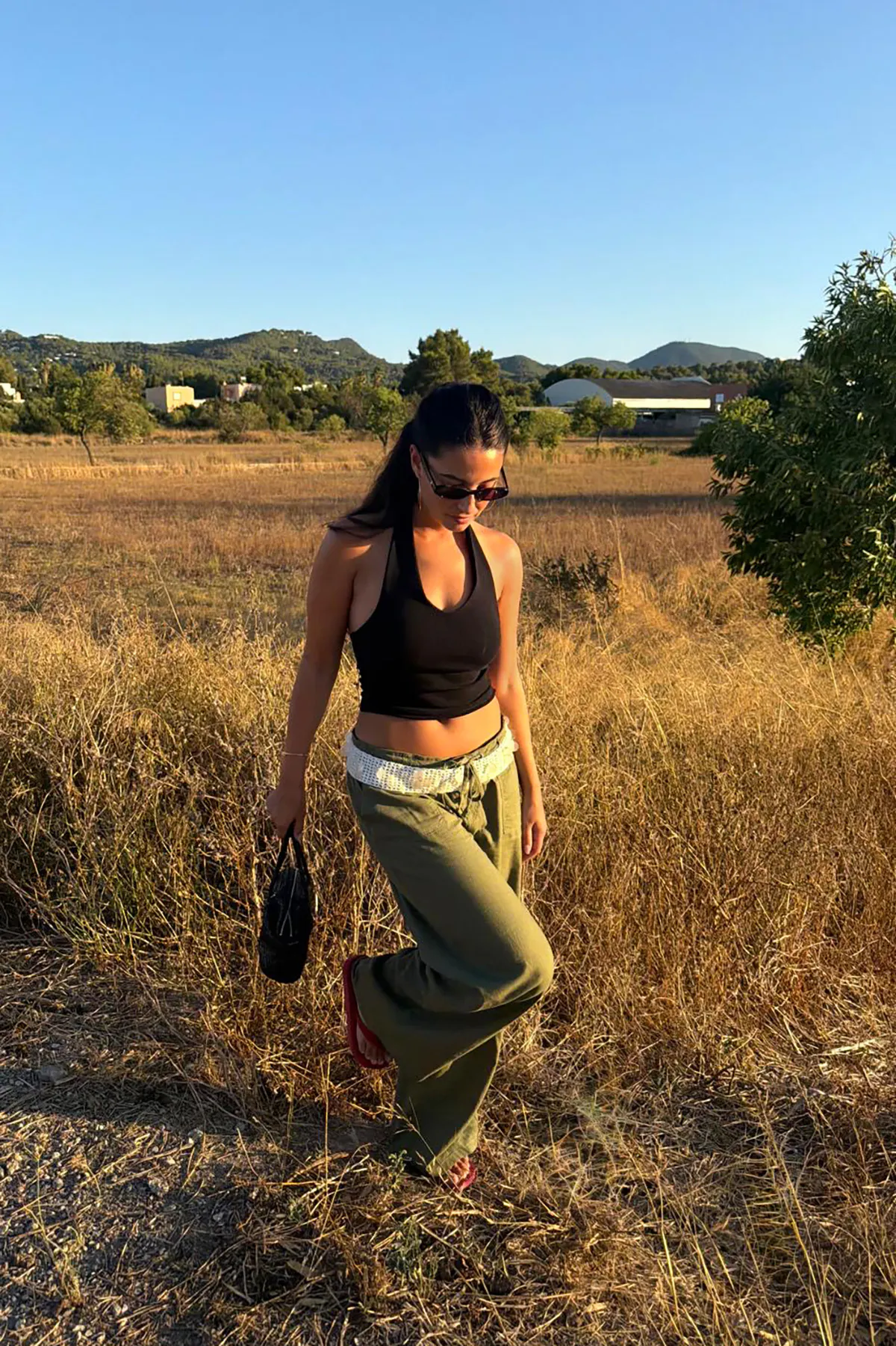 Linen blend trousers — byxor med fickor från Gina Tricot