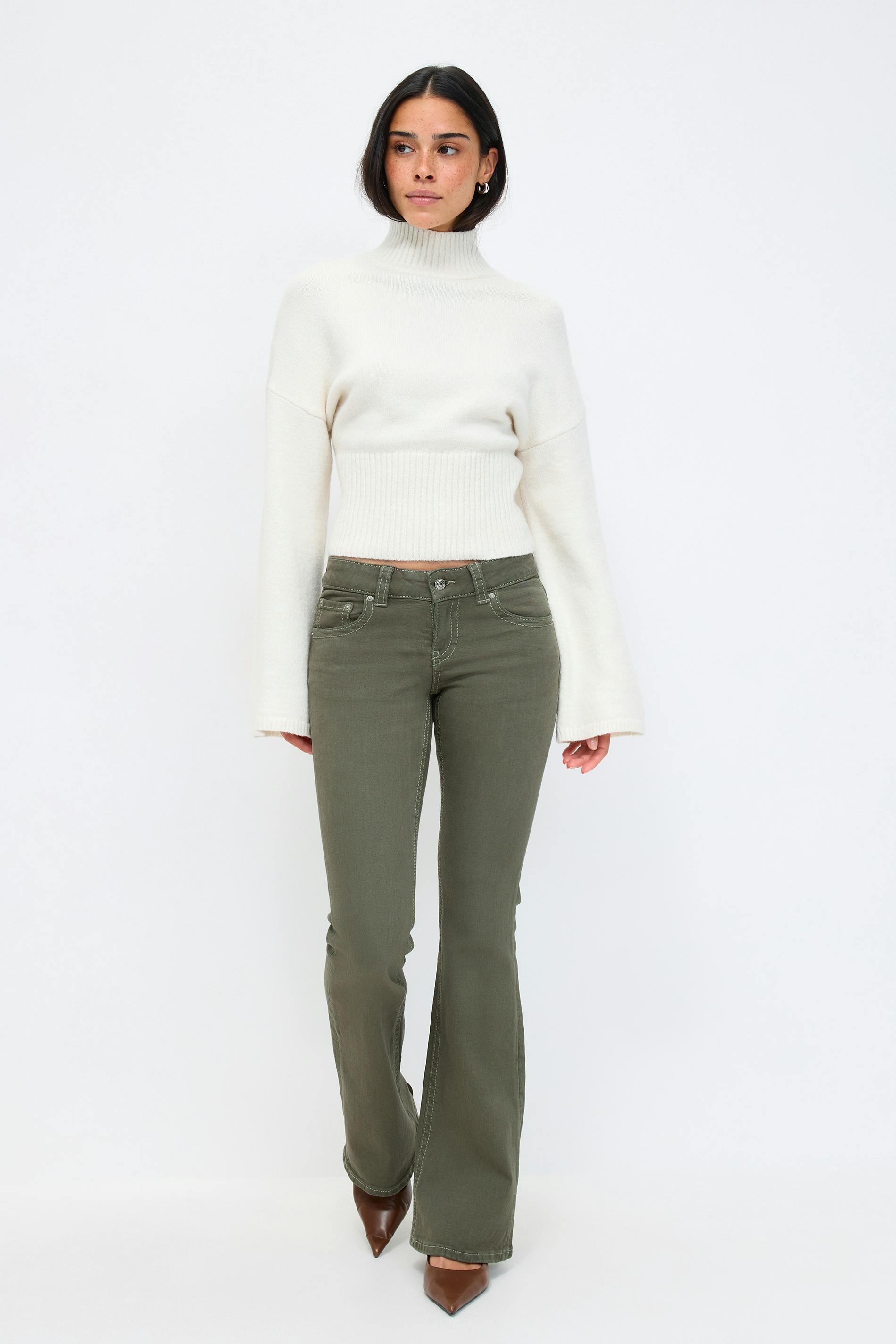 Gina Tricot - Y2k low bootcut jeans - jeans flare & bootcut - Vert - 36 - Femme