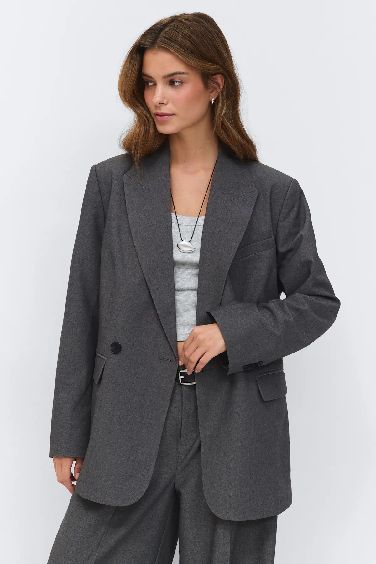 Gina Tricot - Double breasted blazer - Blazers - Grau - XS - Dame