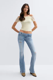 14+ pleated flare jeans tall