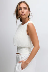 Sleeveless Chiffon Top