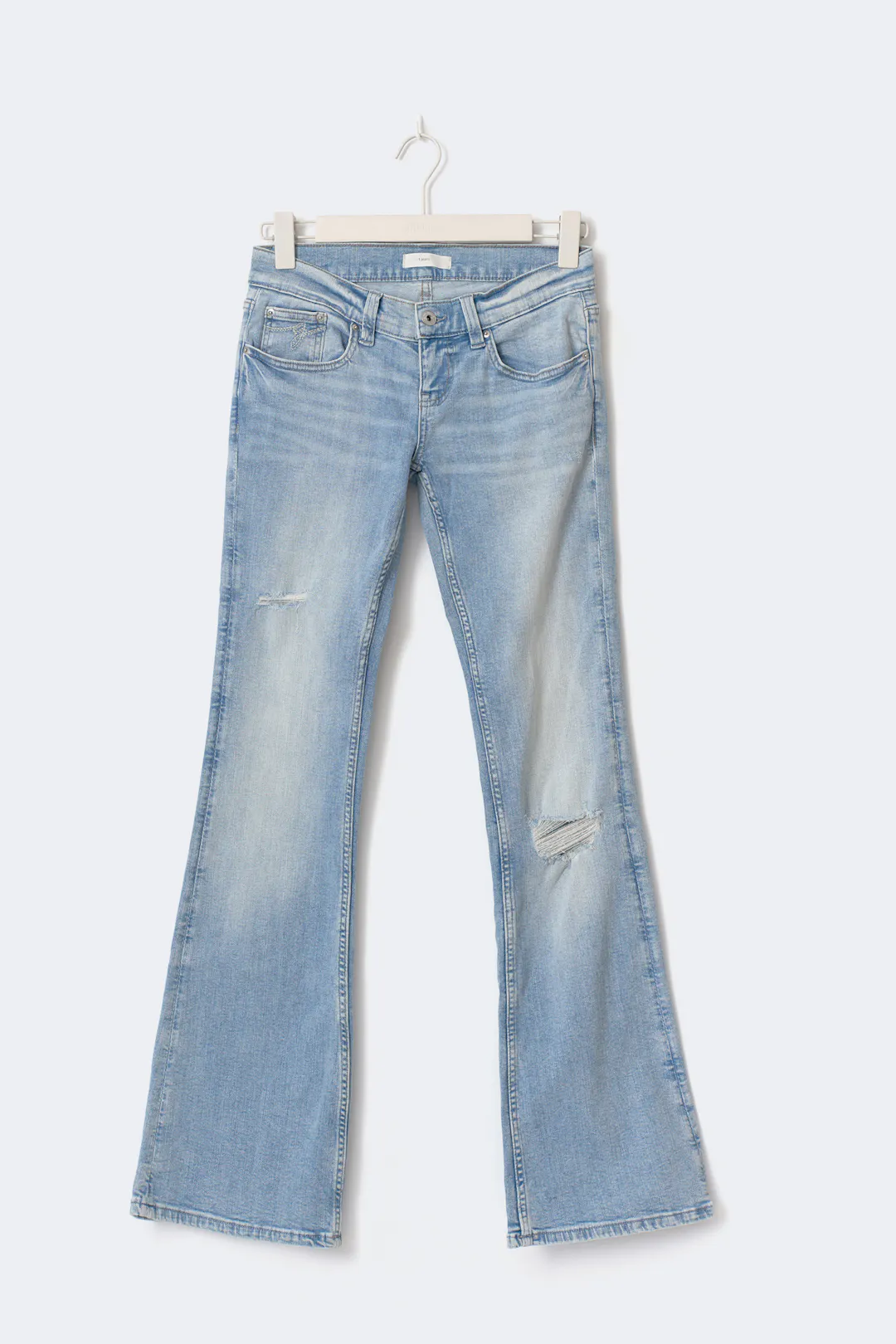 Gina Tricot - Ultra low petite bootcut jeans - ultra low waist - Blå - 40 - Dame
