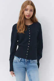 Y Shaped Knitted Cardigan