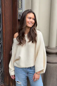 Y Knitted Poncho Sweater