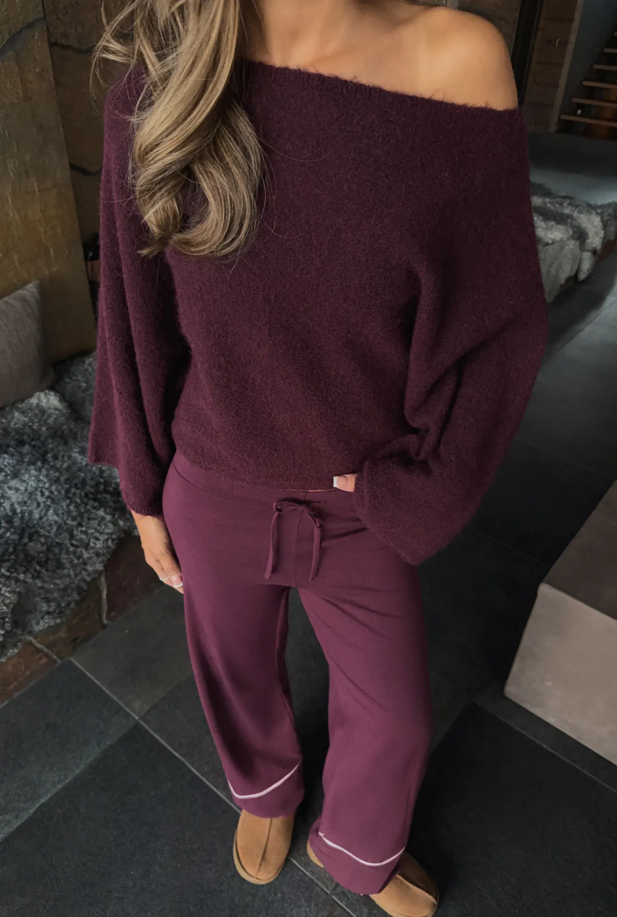 Knitted poncho sweater