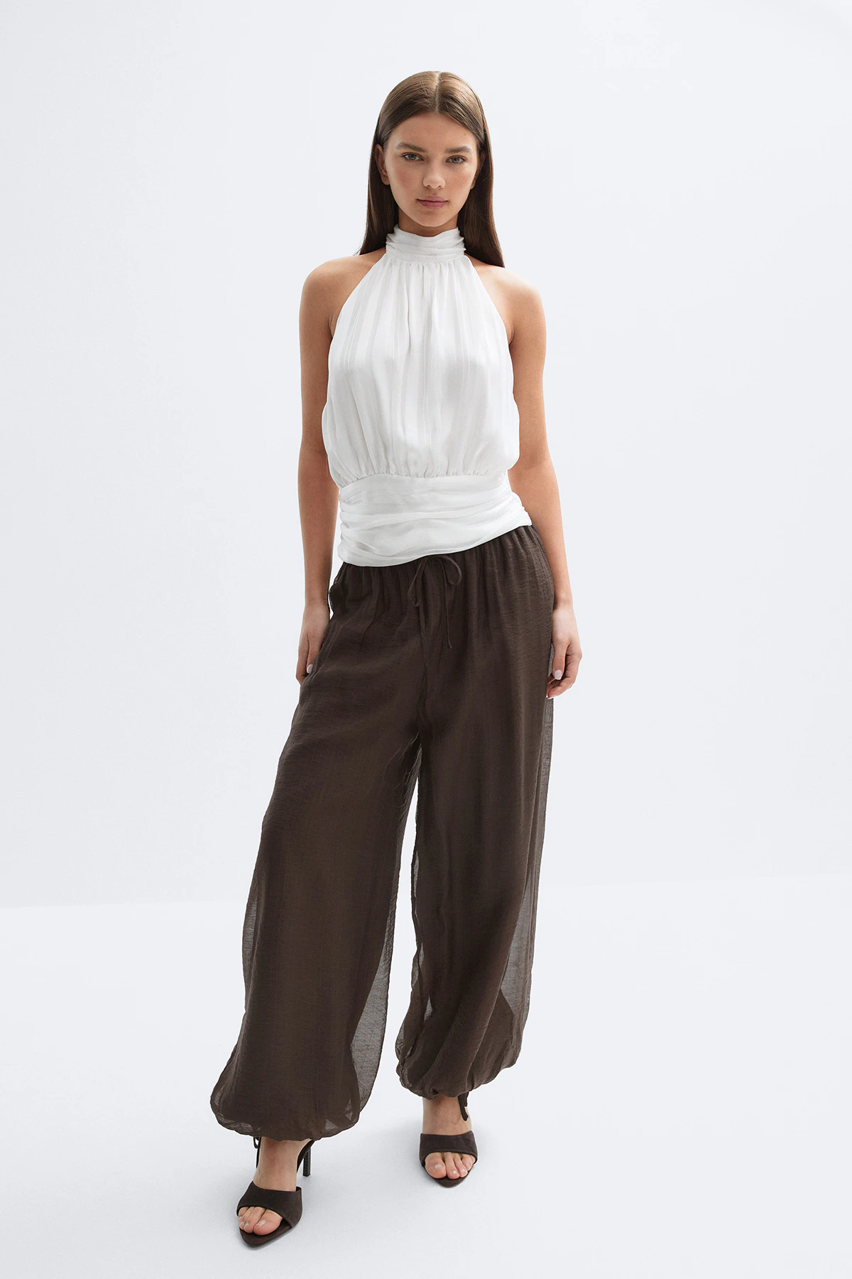 Gina Tricot Sheer balloon trousers byxor dam