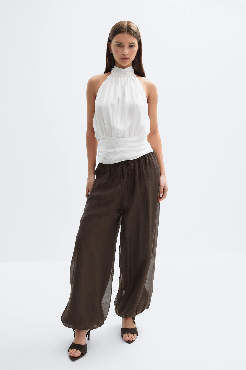 Sheer balloon trousers