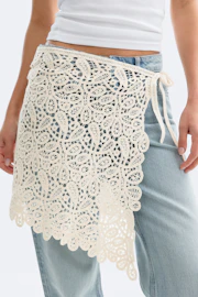 Knitted crochet apron skirt