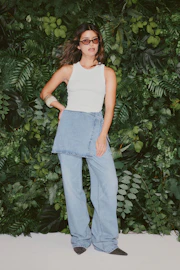 Wrap denim hip skirt