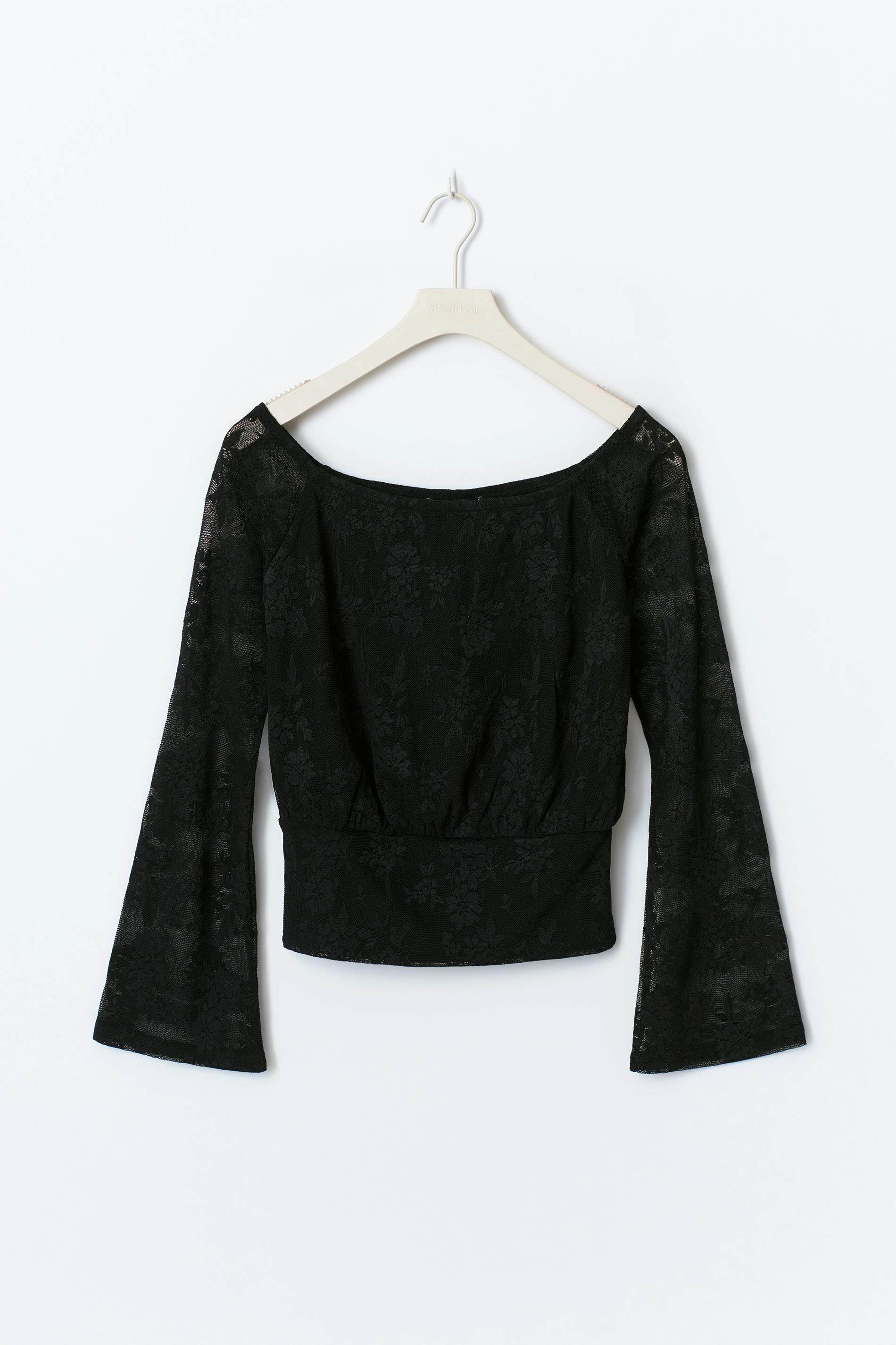 トップス S lace trim off shoulder tops BLACK S lace trim off shoulder tops black - メルカリ