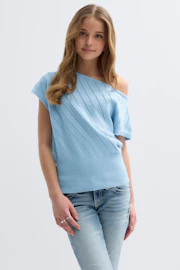 Y boatneck knitted top
