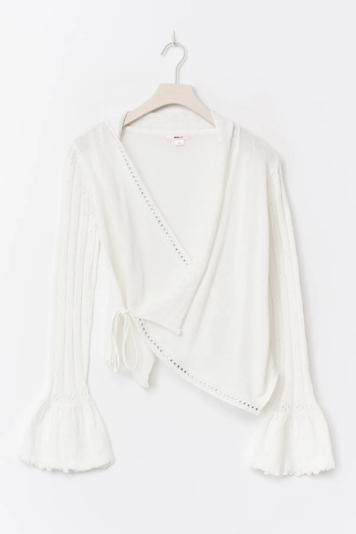 トップス herlipto Ruffle Pleated Knit Cardigan herlipto Ruffle Pleated Knit Cardigan M Frill Knit Cardigan 【公式