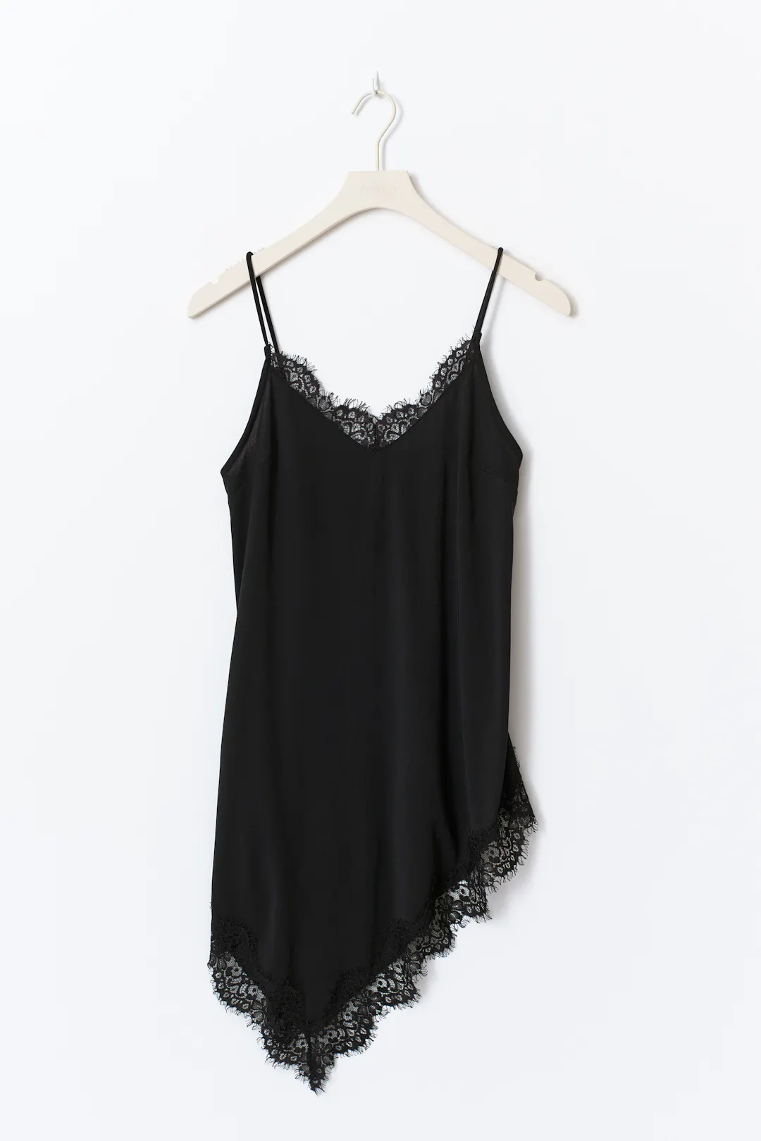 Asymmetric lace singlet - Black - Women - Gina Tricot