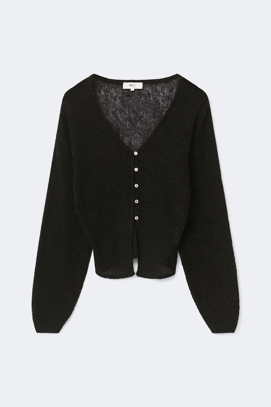 Knitted sheer cardigan - Black - Women - Gina Tricot