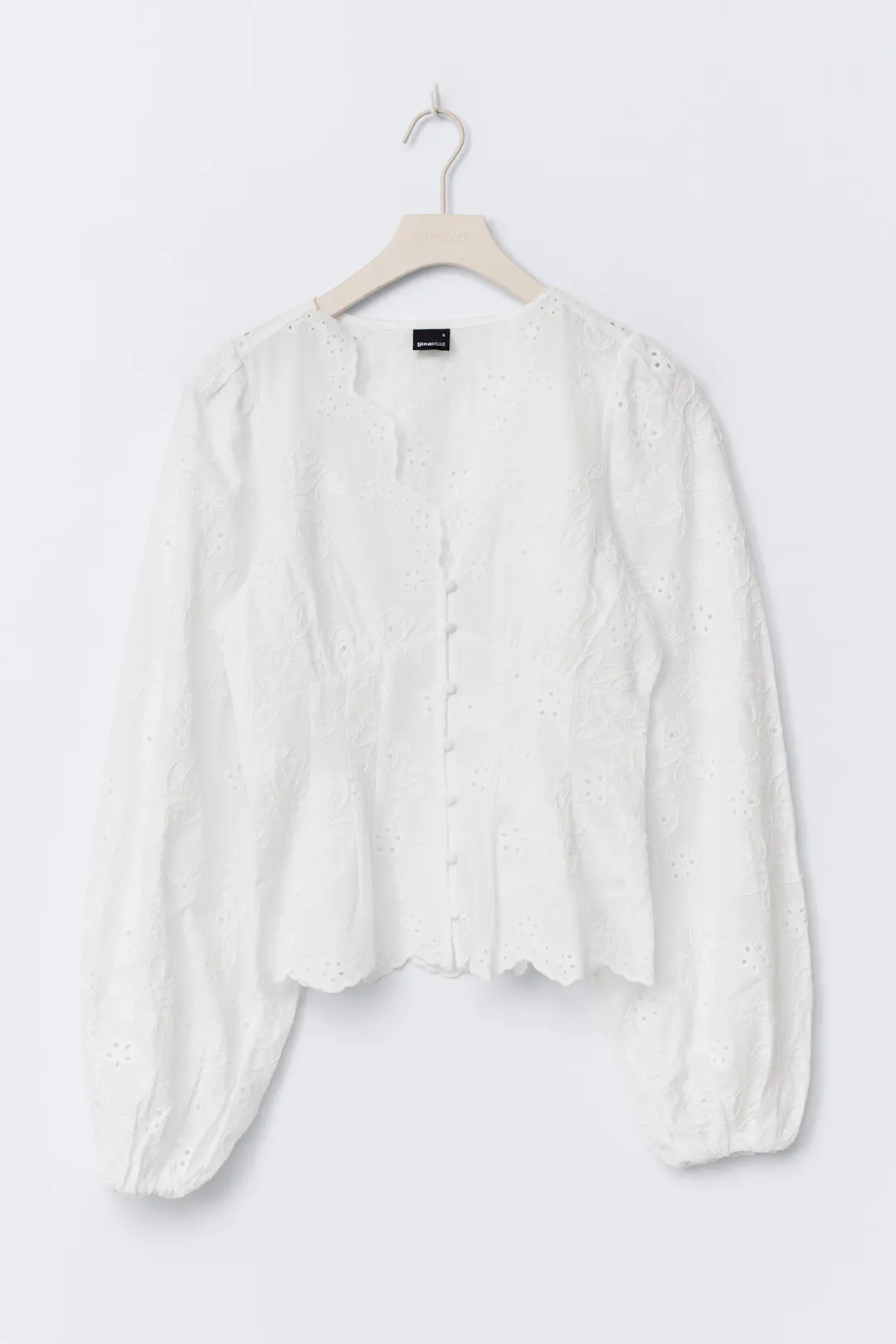 Balloon sleeve blouse - White - Women - Gina Tricot