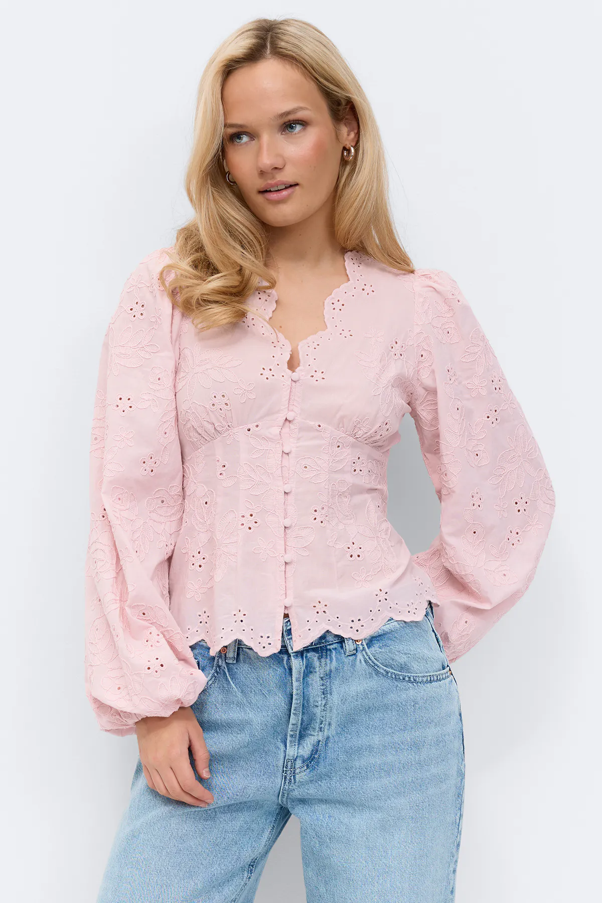Balloon sleeve blouse - Pink - Women - Gina Tricot