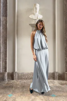 Satin Halterneck Maxi Dress