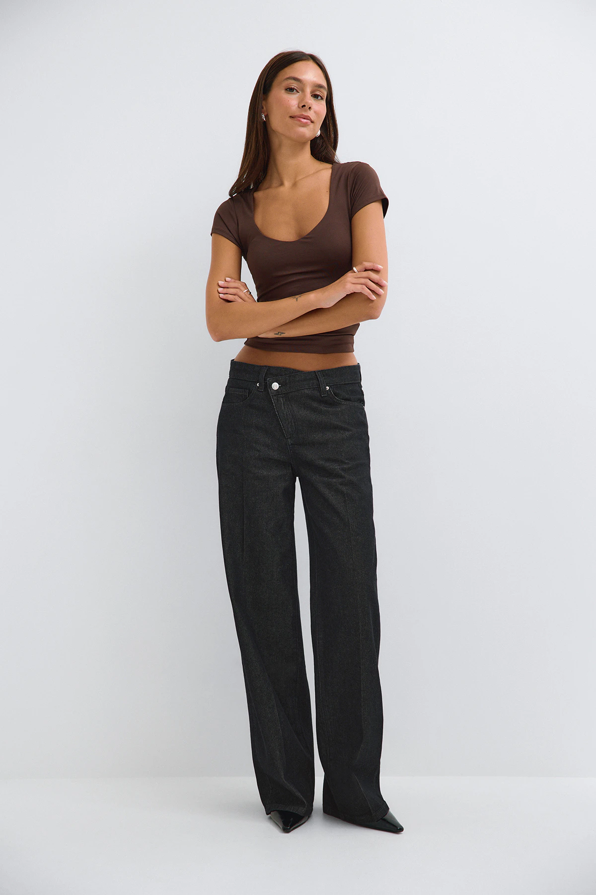 Gina Tricot Wrap wide jeans dam