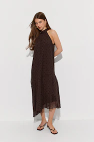 Halterneck Asymmetric Dress