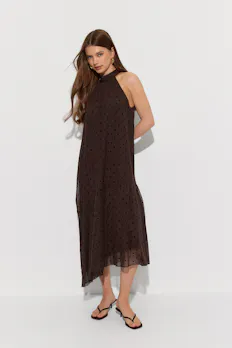 Halterneck Asymmetric Dress