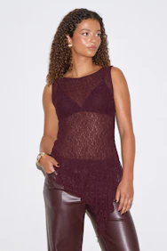 Asymmetric Lace Top