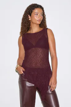 Asymmetric Lace Top