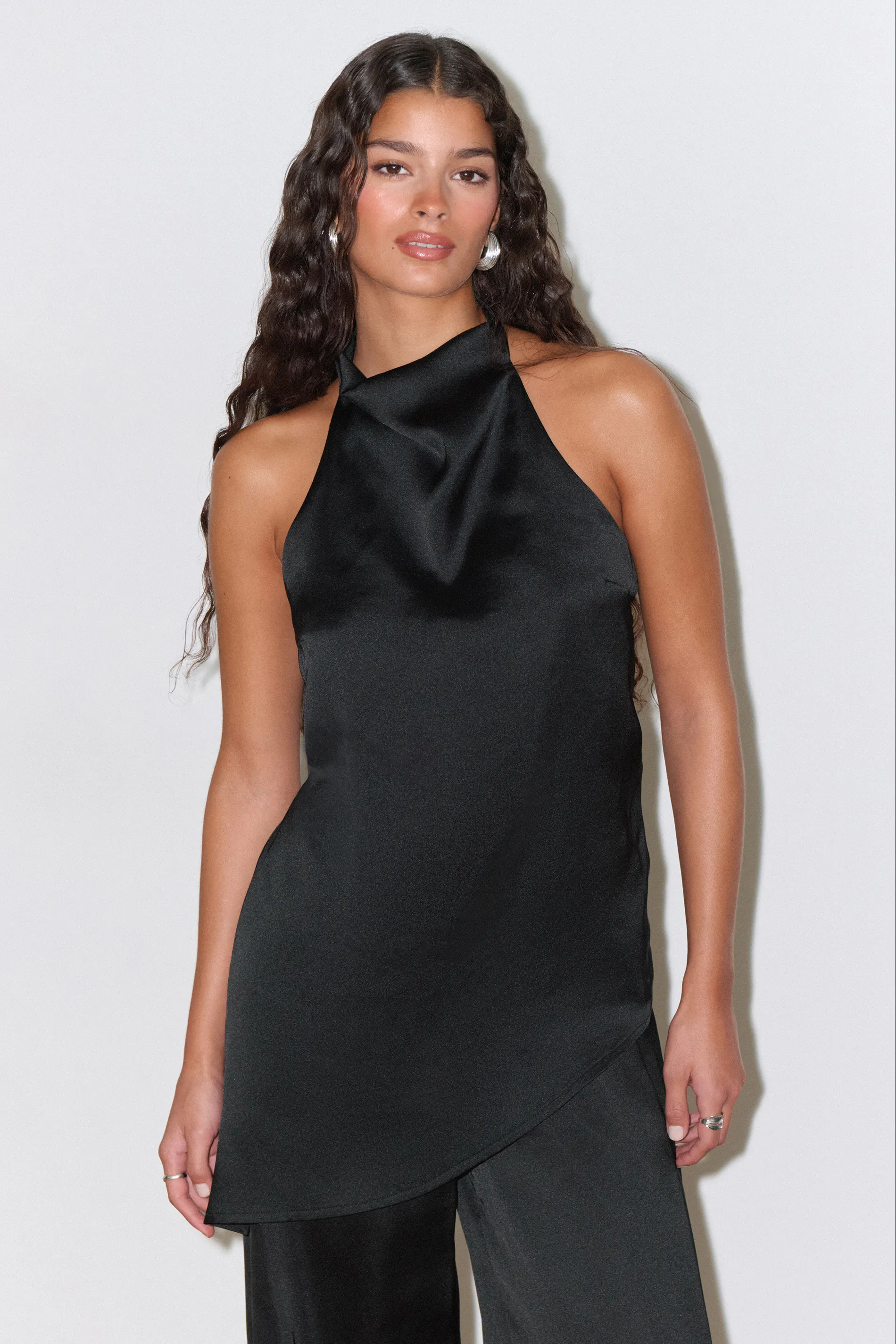 Gina Tricot - Halterneck tunic top - Halterneck-toppe - Sort - 38 - Dame