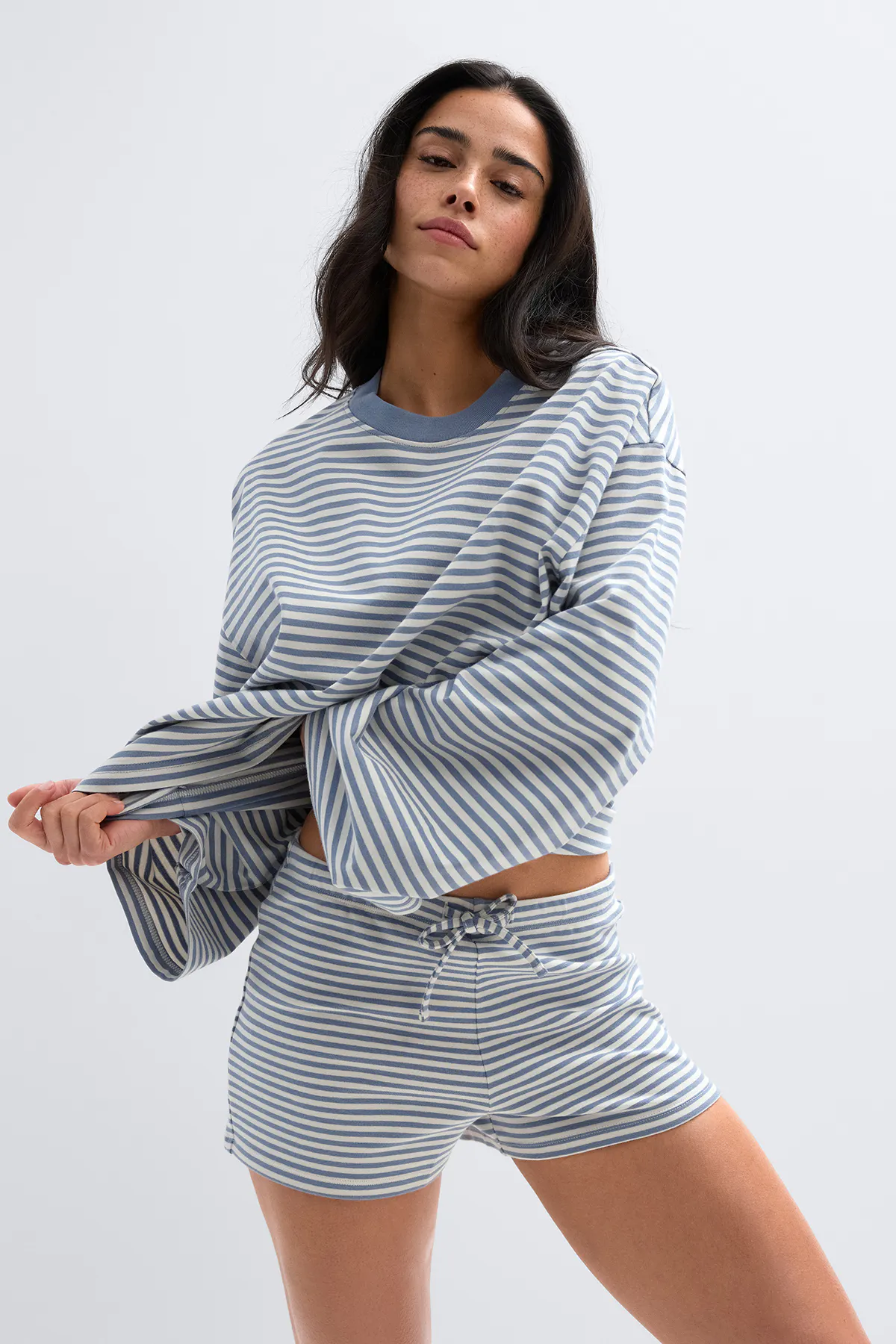 Gina Tricot - Drawstring shorts - Shorts - Blå - S - Dame