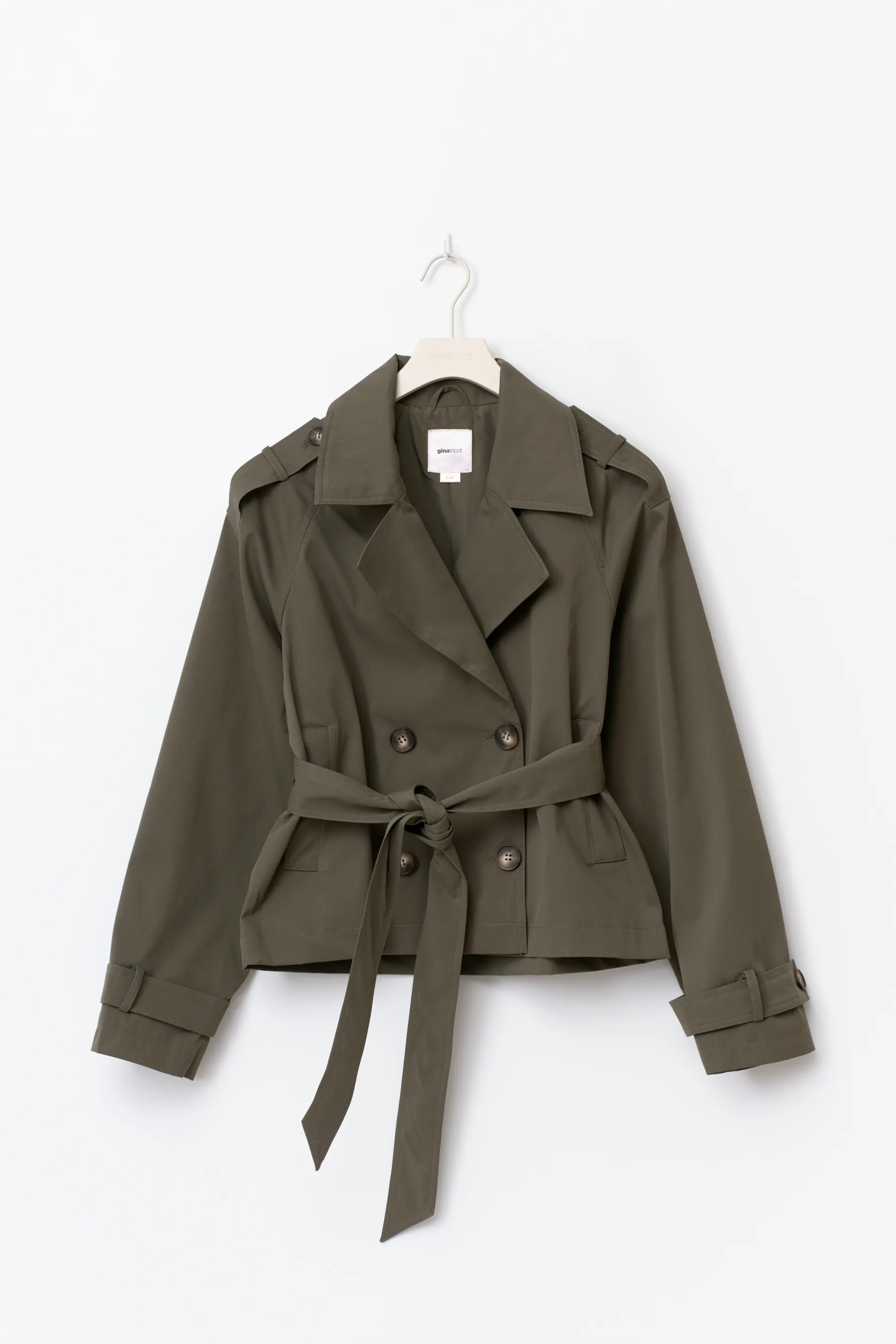 Gina Tricot - 14+ short belted trench jacket - vestes - Vert - M - Femme
