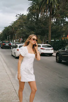 Brocade Puffsleeve Mini Dress