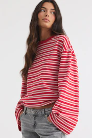 Stripe long sleeve tee