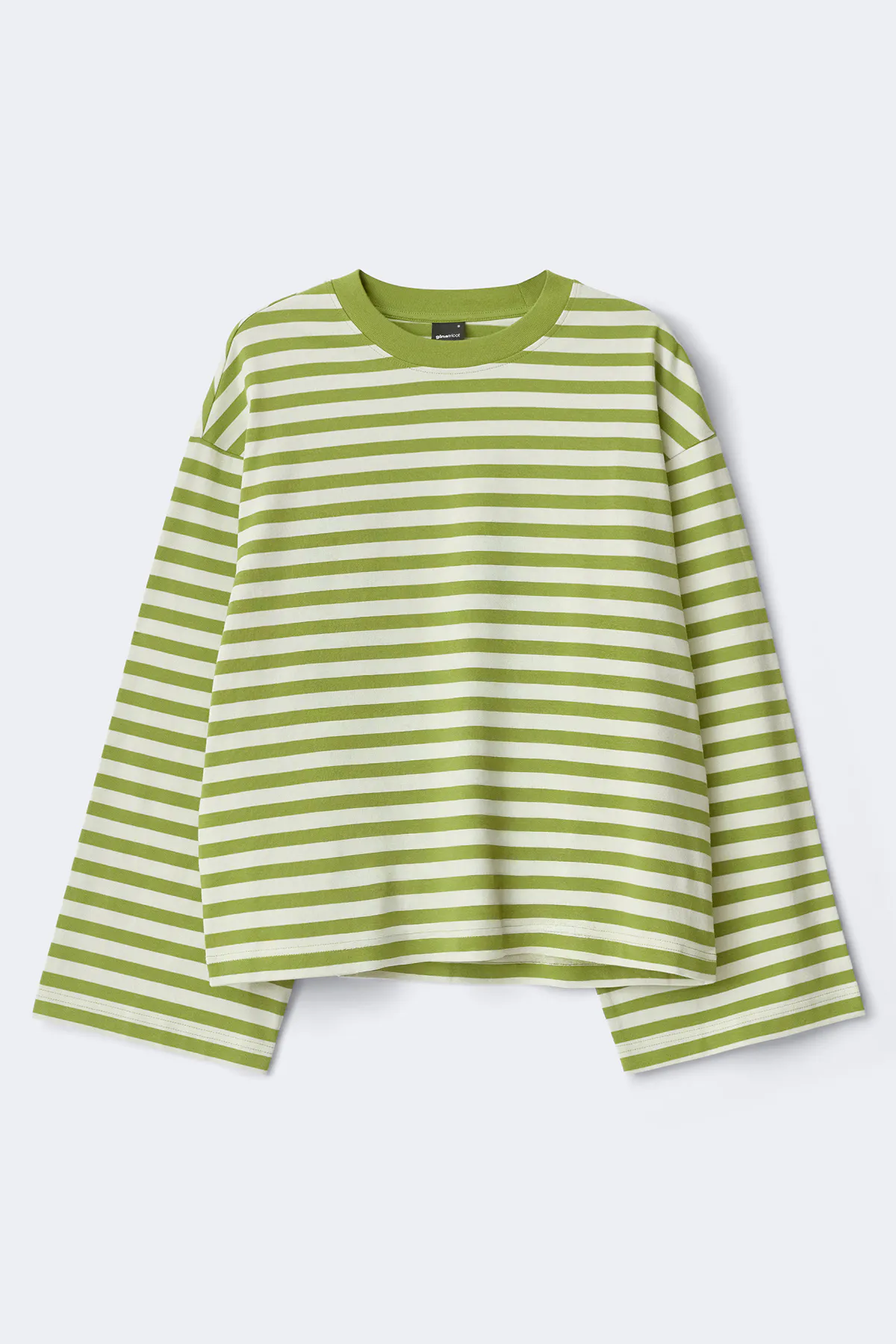 Stripe long sleeve tee - Green - Women - Gina Tricot