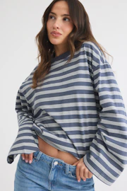 Stripe long sleeve tee