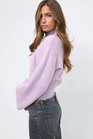 Funnel Neck Knitted Sweater
