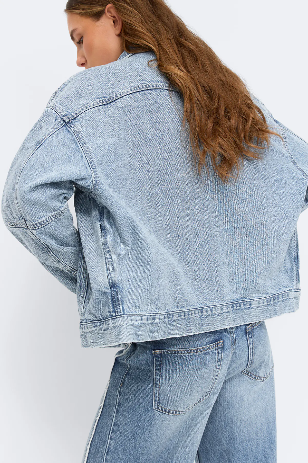 Gina Tricot - Loose denim jacket - denimjakker - Blå - L - Dame