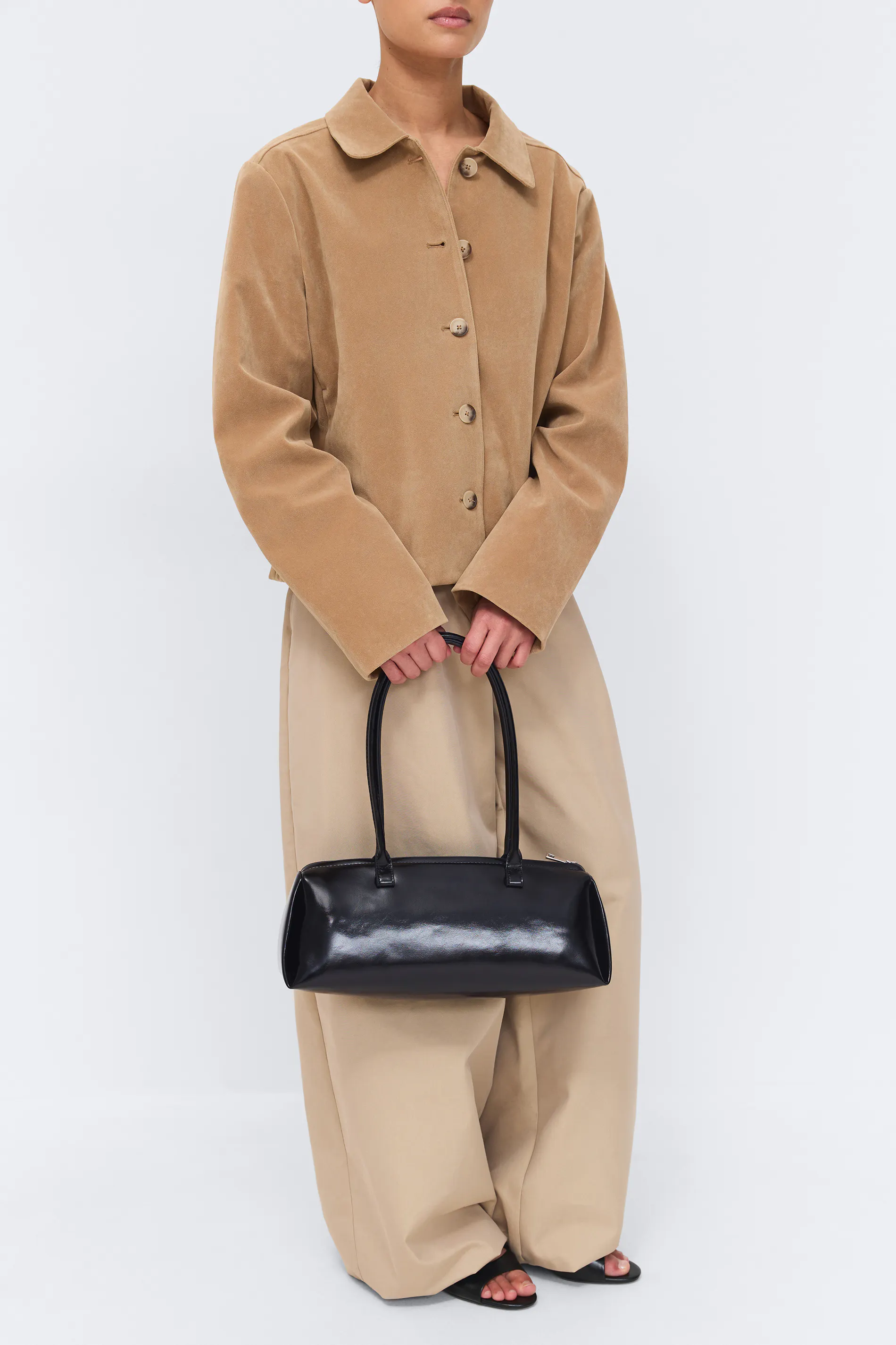 Gina Tricot - Patent shoulder bag - Schoudertassen - Zwart - ONESIZE - Dames