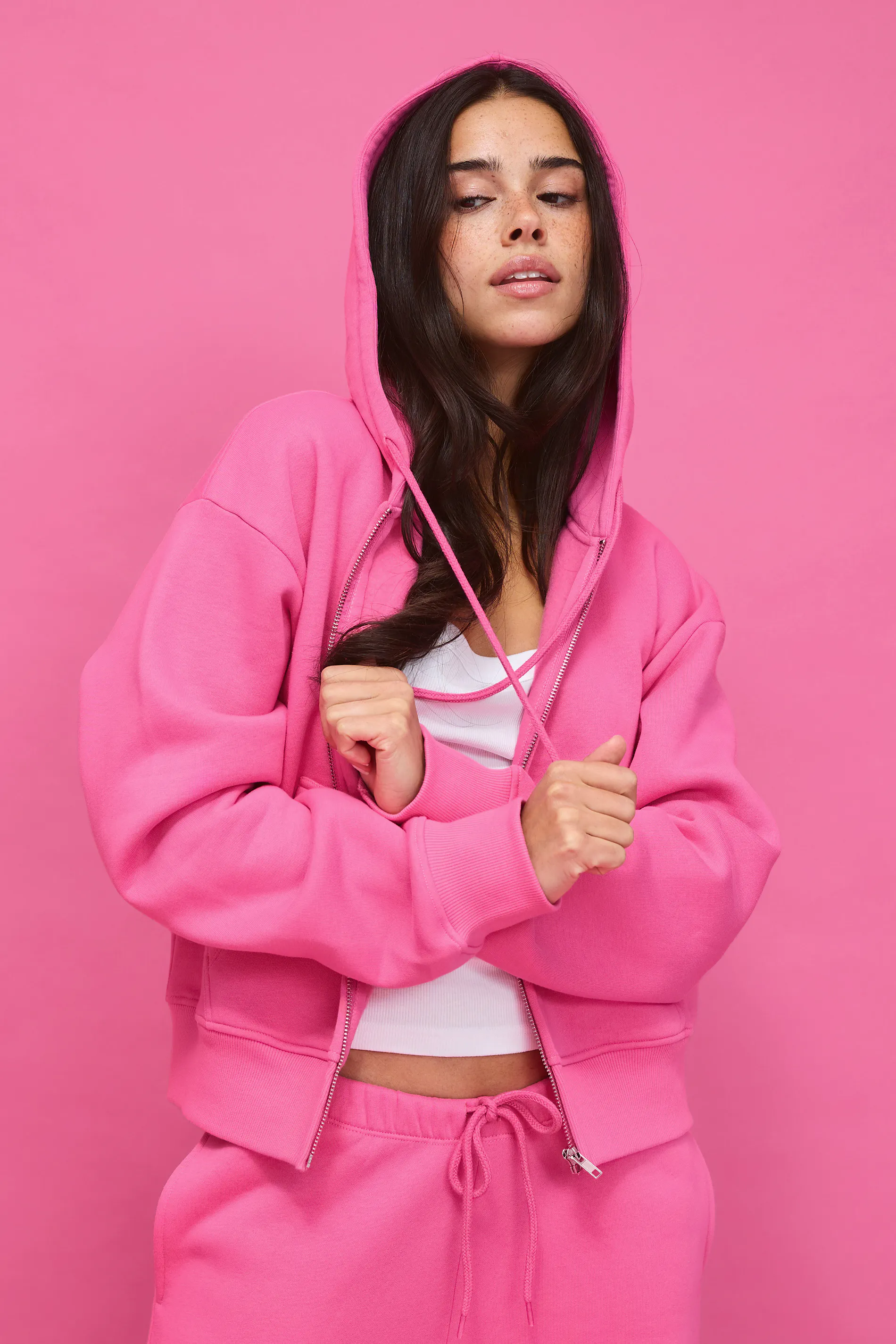 Gina Tricot - Ultimate zip hoodie - hoodies - Roze - S - Dames