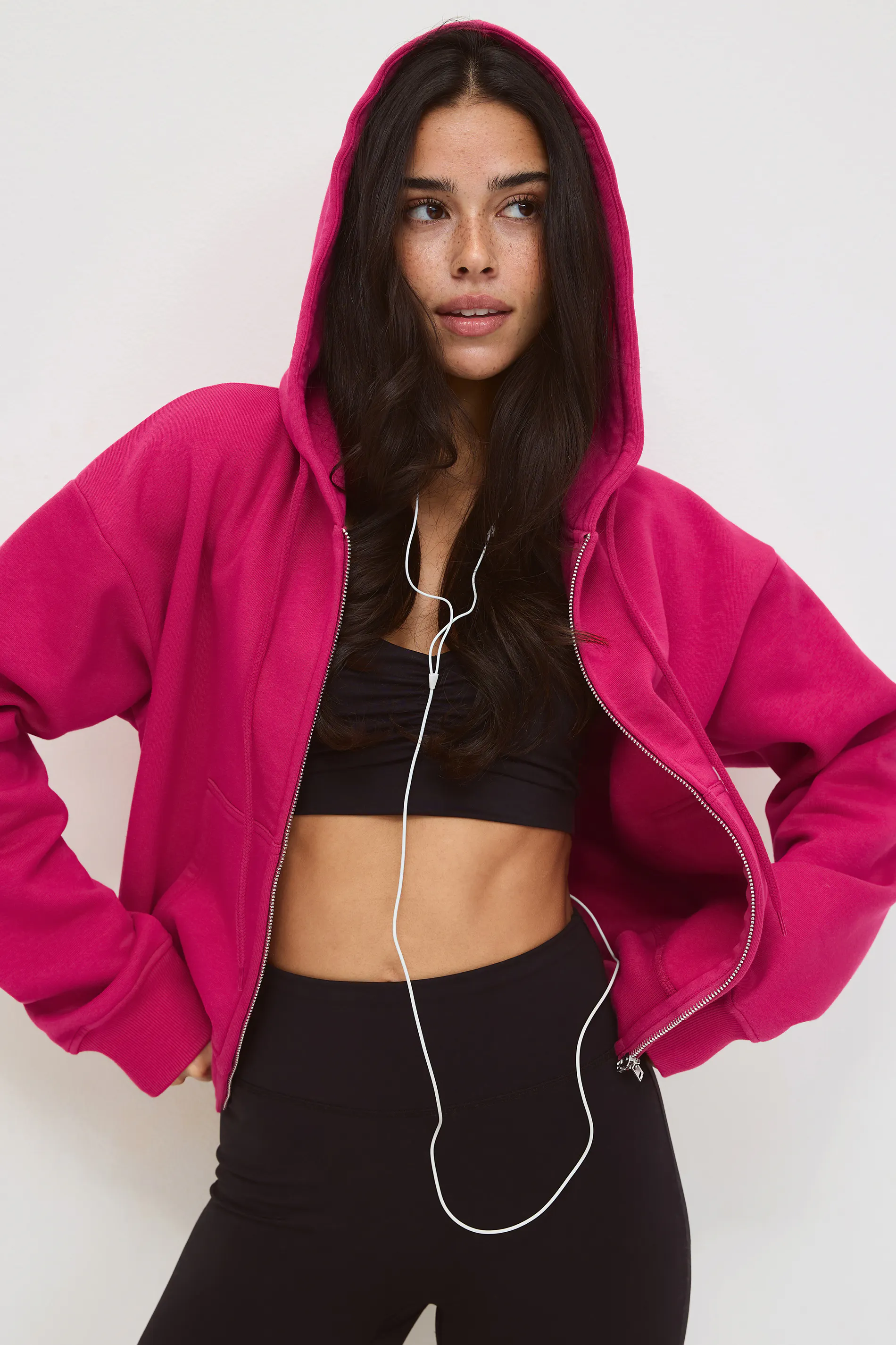 Gina Tricot - Ultimate zip hoodie - hoodies - Lyserød - S - Dame