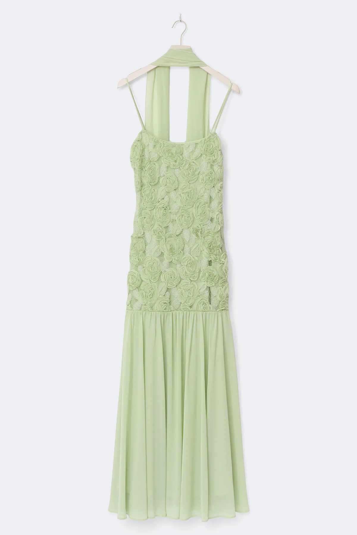 gina tricot green dress GINA TRICOT - Embroidery Maxi Dress - Women - Polyester - 42 EU