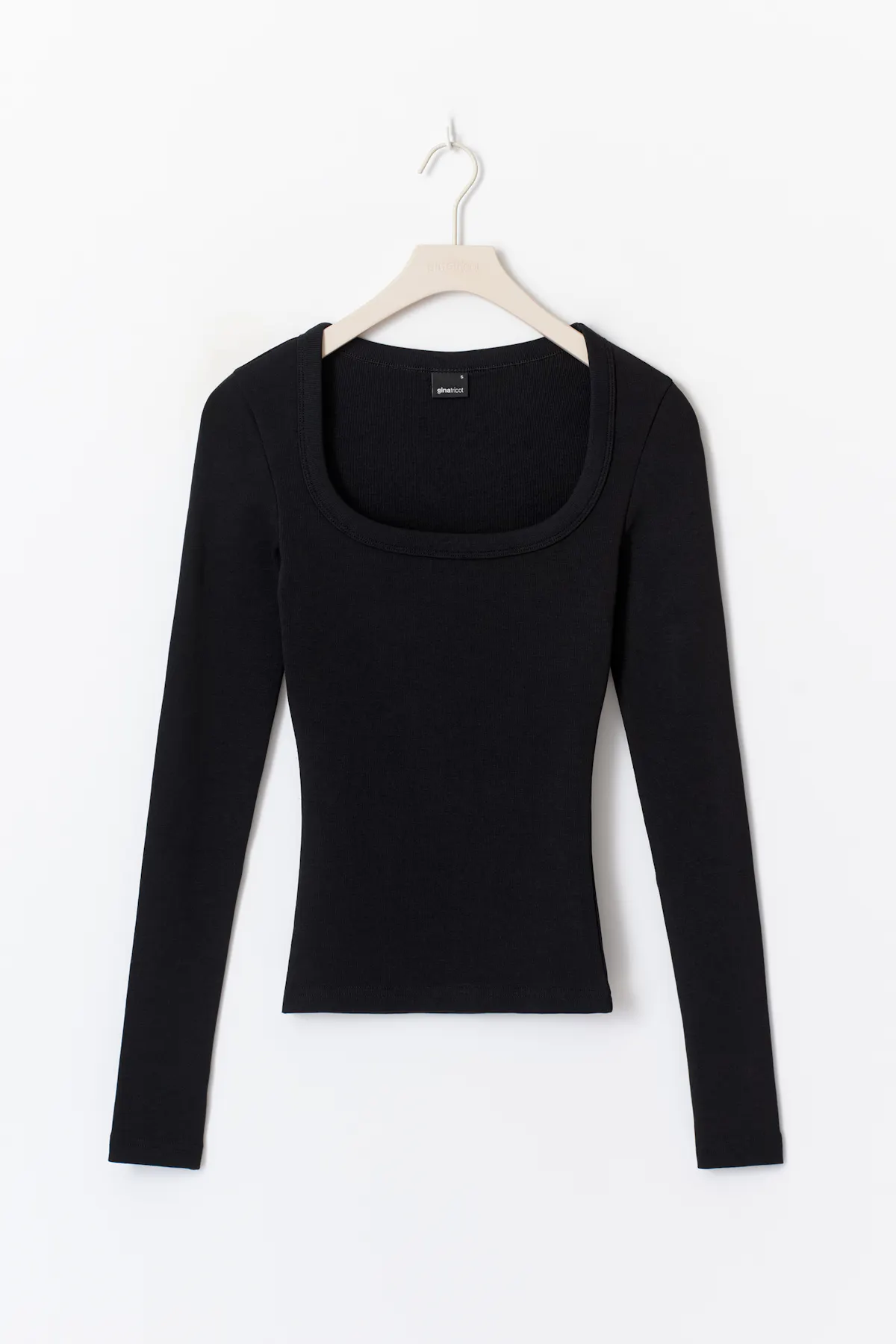 Super stretch scoop neck top - Black - Women - Gina Tricot