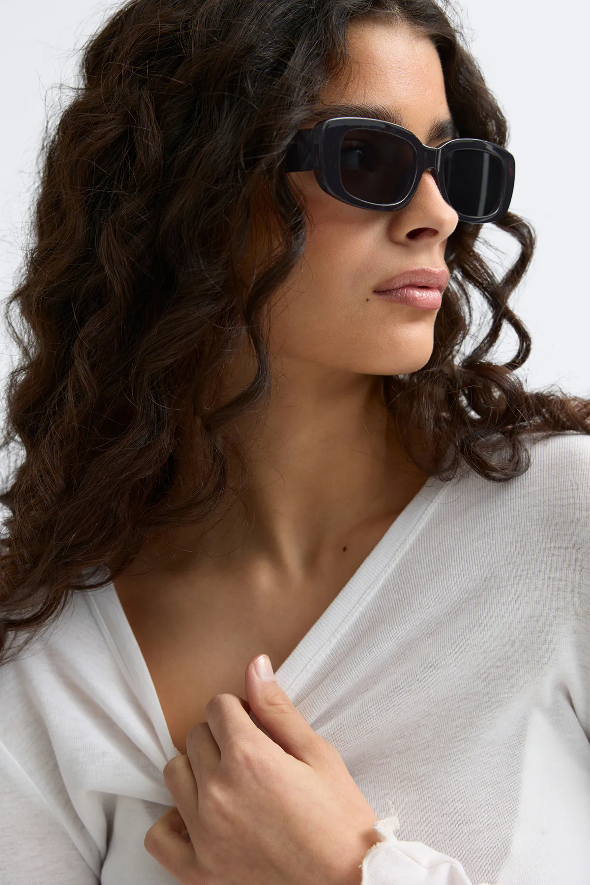 Gina Tricot - Slim rectangular sunglasses - Zonnebrillen - Zwart - ONESIZE - Dames