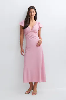 Lace Detail Midi Dress