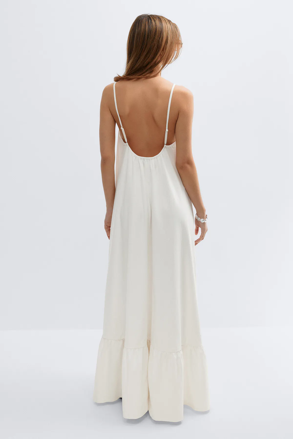 Flowy maxi dress - White - Women - Gina Tricot