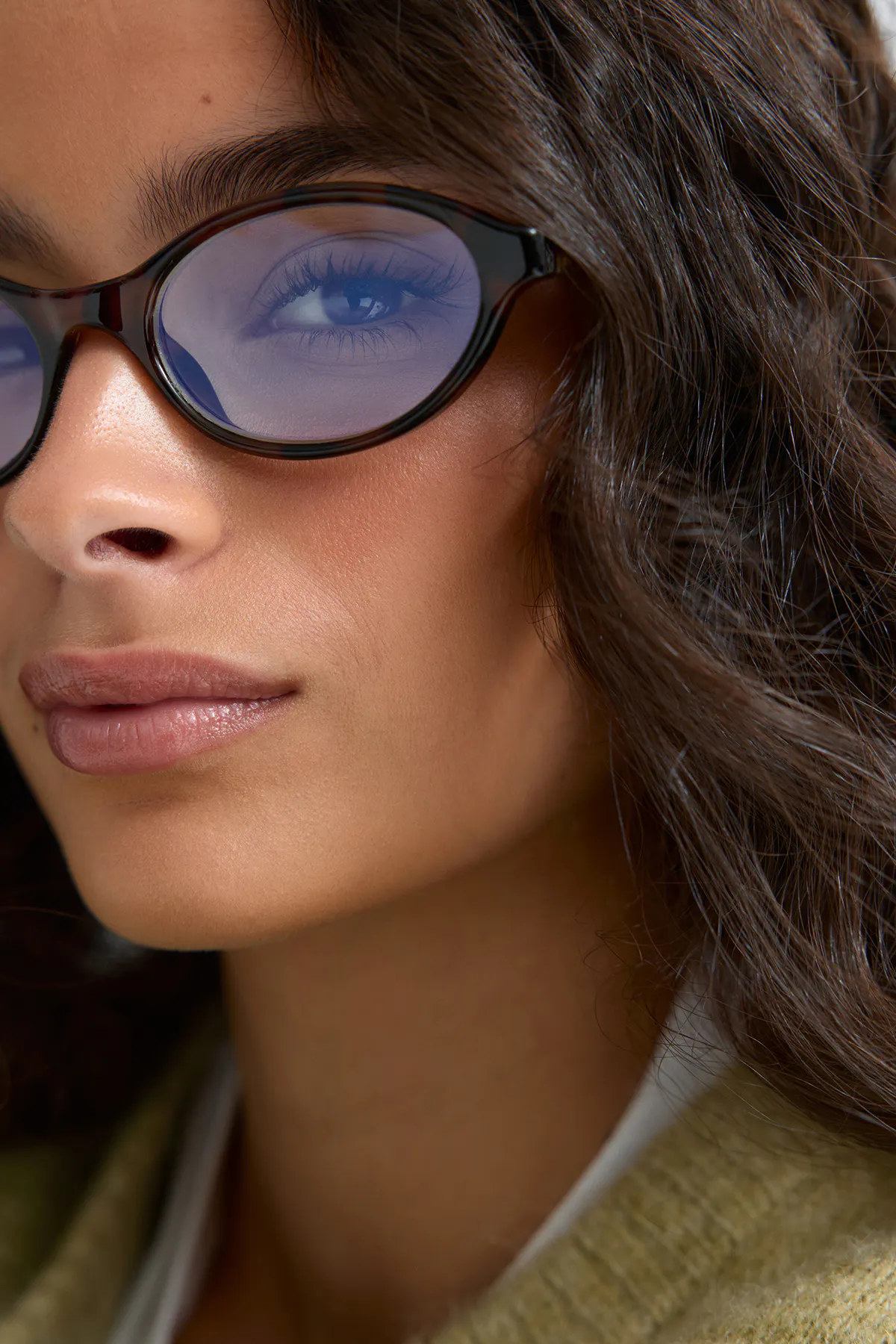 Gina Tricot - Oval blue light glasses - lunettes-anti-lumiere - Marron - ONESIZE - Femme